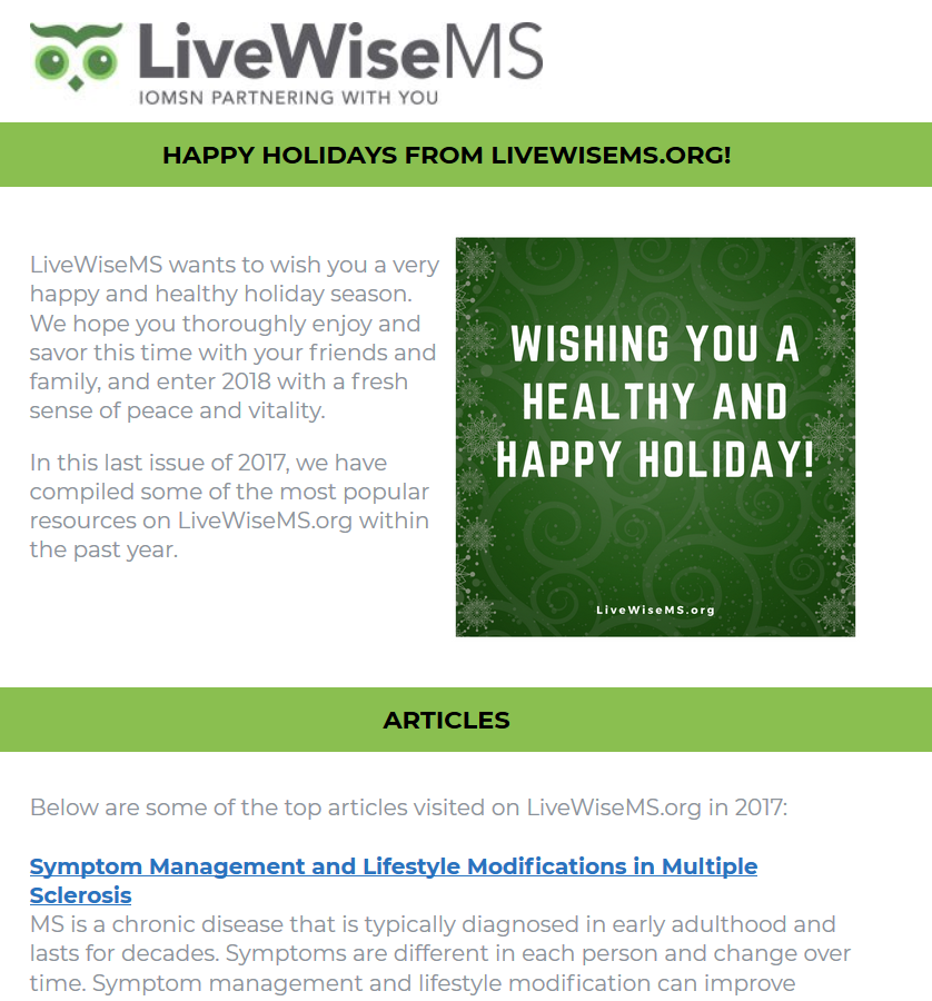 LiveWiseMS Newsletter