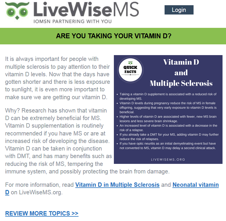 LiveWiseMS Newsletter: November 2017